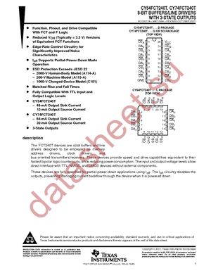 CY74FCT240TQCT datasheet  